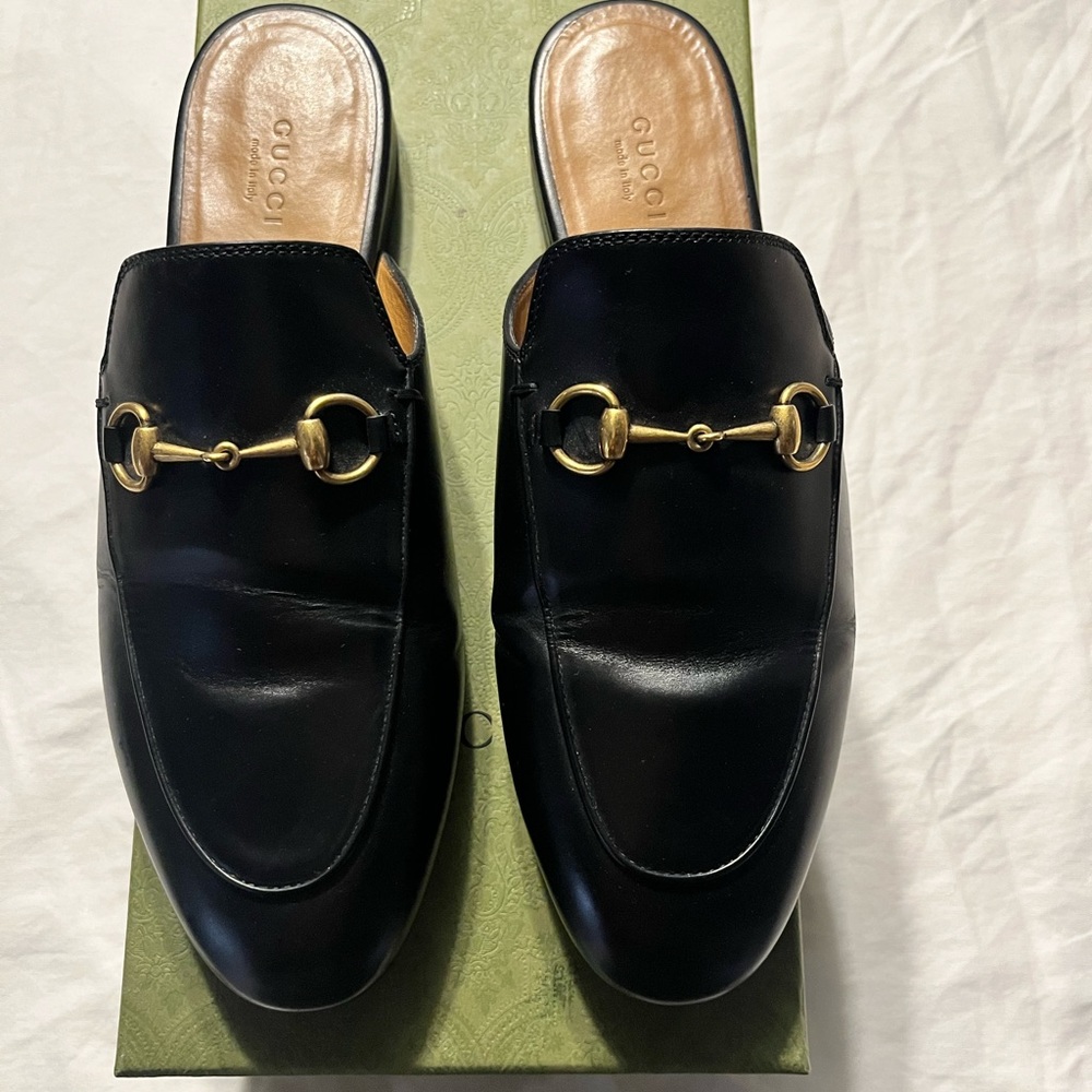 Gucci Princetown Mules-Black-9.5